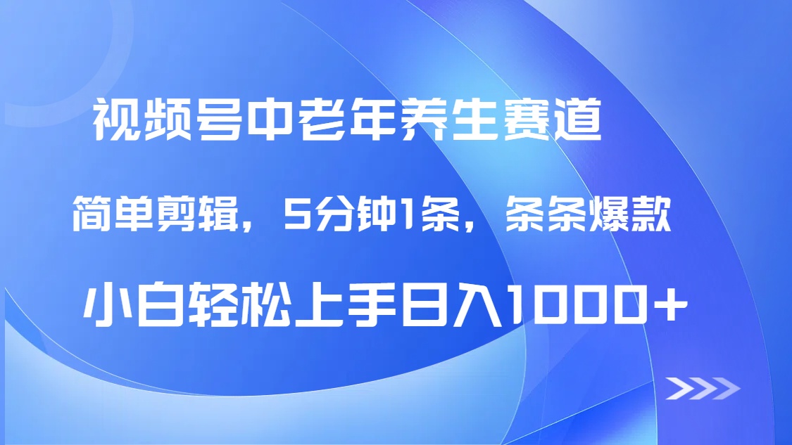 DeepSeek+既梦做视频号中老年养生赛道，条条爆款5分钟1条，轻松日入1000+AI写作变现实战课|独家社群运营赚钱项目|下班后轻松增加第二收入戴笠的金库