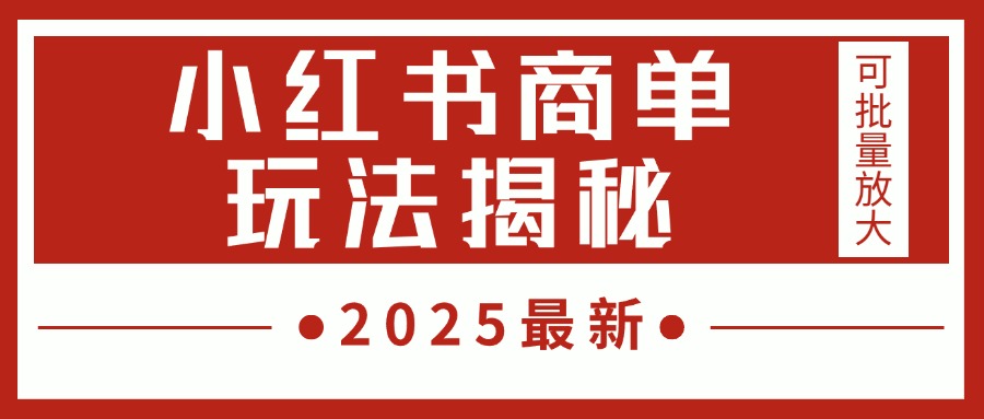 2025最新，小红书商单玩法揭秘，每天5分钟，单个账号日入300+，可批量放大AI写作变现实战课|独家社群运营赚钱项目|下班后轻松增加第二收入戴笠的金库