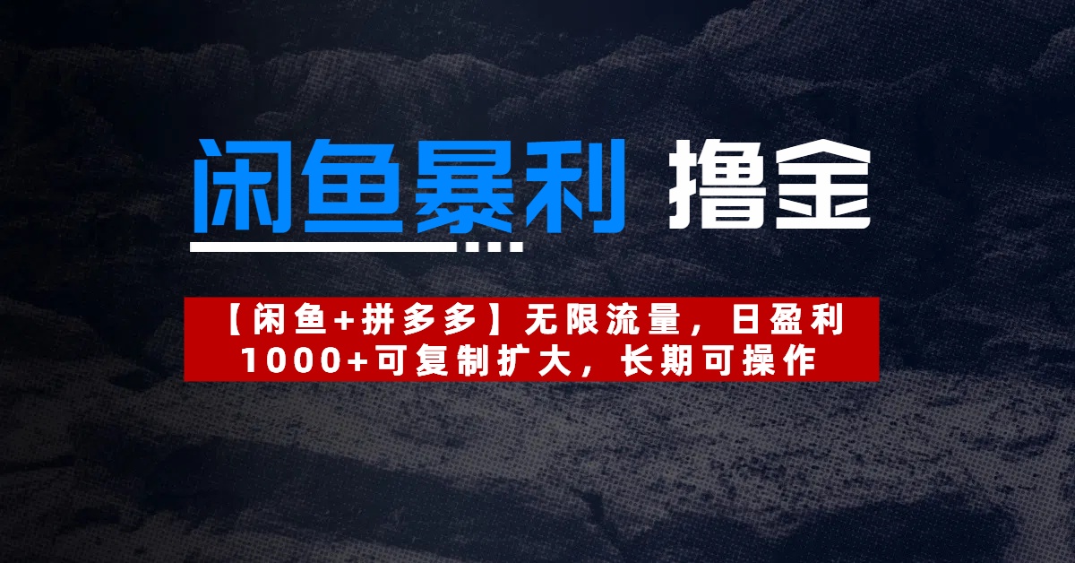 【闲鱼暴利撸金】无限流量，日盈利1000+可复制扩大，长期可操作AI写作变现实战课|独家社群运营赚钱项目|下班后轻松增加第二收入戴笠的金库