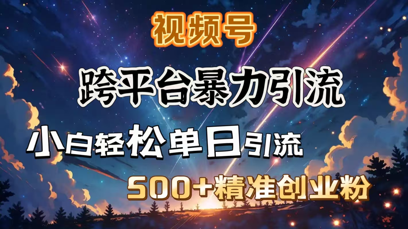 视频号跨平台暴力引流，小白轻松单日引流500＋精准创业粉AI写作变现实战课|独家社群运营赚钱项目|下班后轻松增加第二收入戴笠的金库