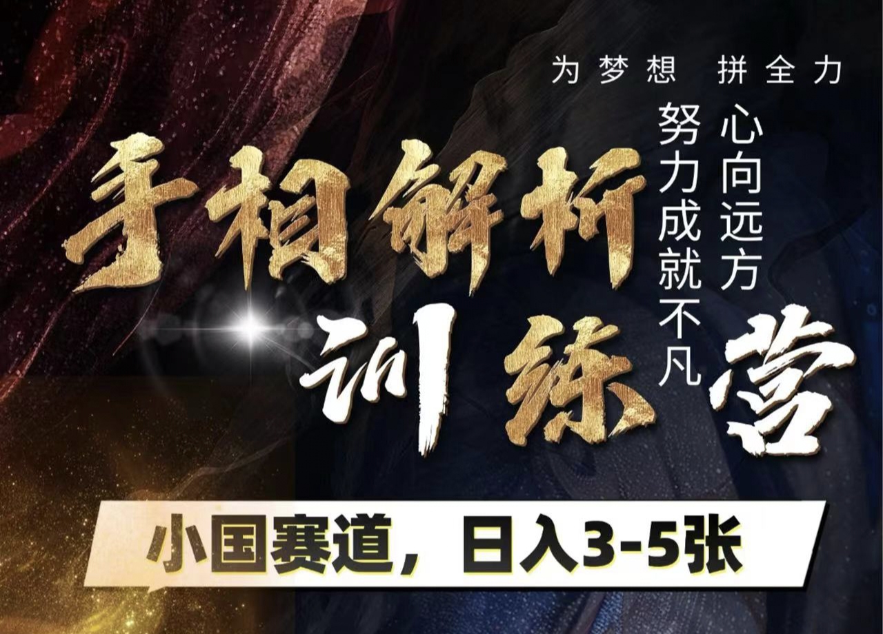 手相解析训练营，全网独家项目，小国赛道，轻松日入3-5张AI写作变现实战课|独家社群运营赚钱项目|下班后轻松增加第二收入戴笠的金库