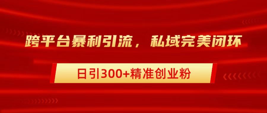 跨平台暴力引流，私域完美闭环，日引300+精准创业粉AI写作变现实战课|独家社群运营赚钱项目|下班后轻松增加第二收入戴笠的金库