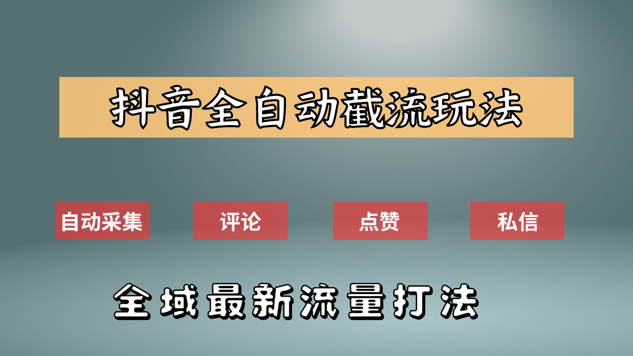 抖音自动截流新玩法：如何利用软件自动化采集、评论、点赞，实现抖音精准截流？AI写作变现实战课|独家社群运营赚钱项目|下班后轻松增加第二收入戴笠的金库