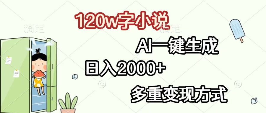 120w字小说，AI一键生成，日入2000+，多重变现方式AI写作变现实战课|独家社群运营赚钱项目|下班后轻松增加第二收入戴笠的金库