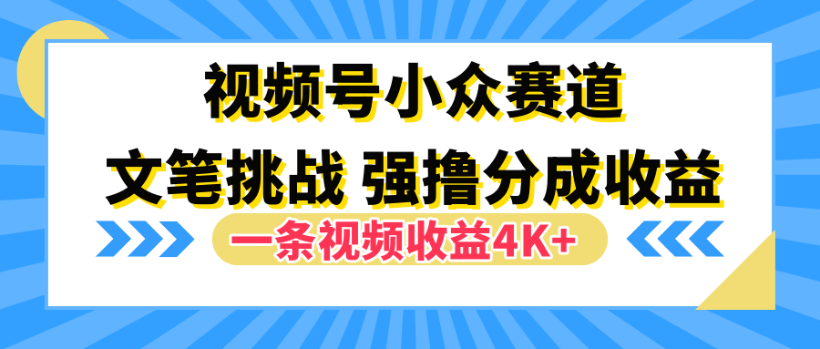 视频号小众赛道，文笔挑战，一条视频收益4K+AI写作变现实战课|独家社群运营赚钱项目|下班后轻松增加第二收入戴笠的金库