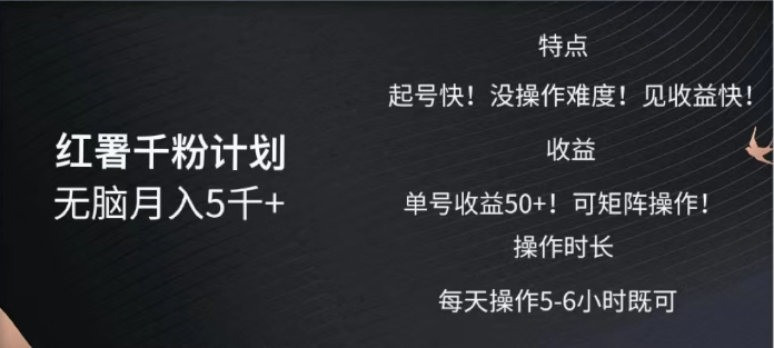 红薯千粉计划无脑月入5千➕！既做既赚！AI写作变现实战课|独家社群运营赚钱项目|下班后轻松增加第二收入戴笠的金库