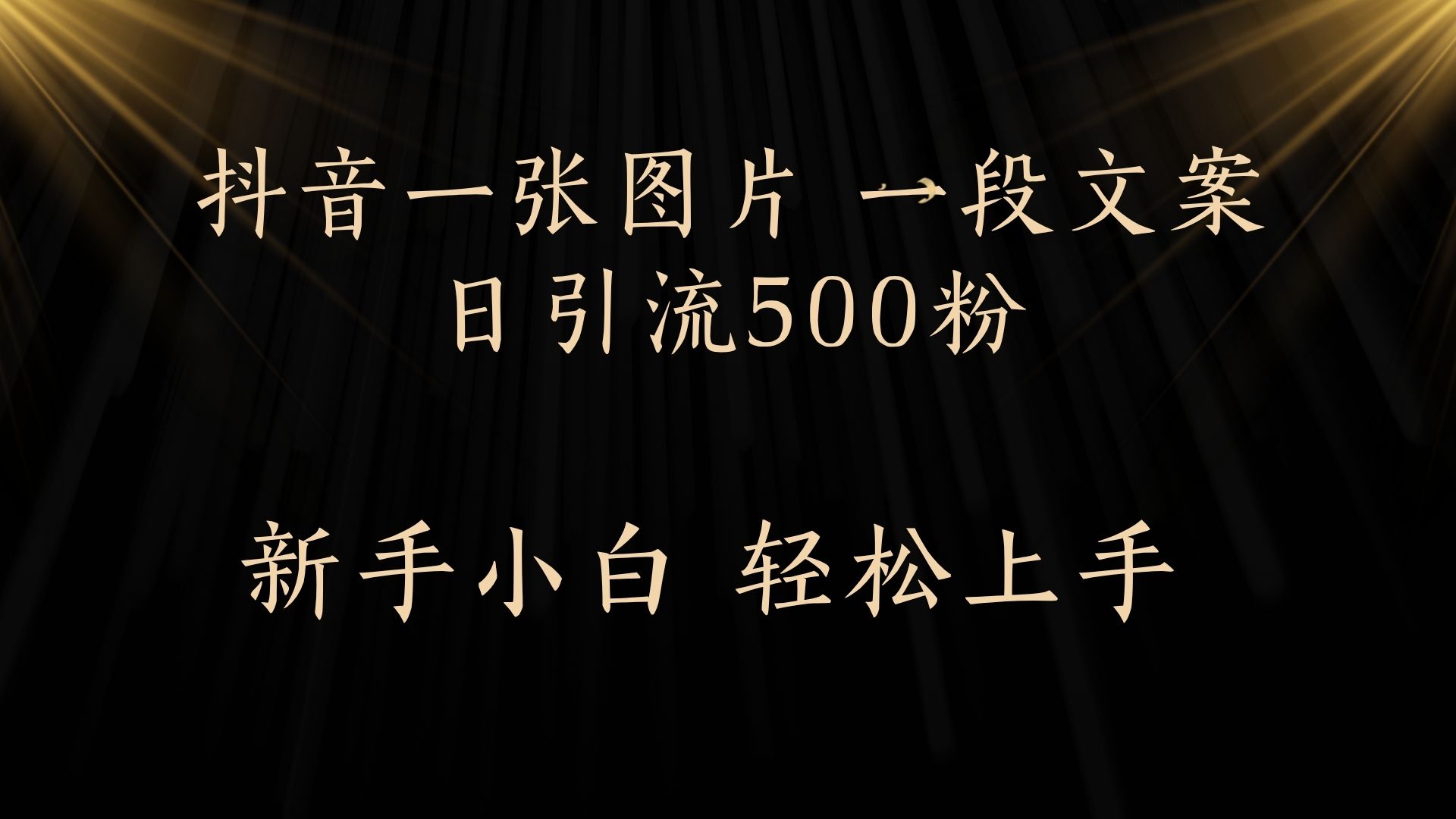 每天2分钟，抖音一张图片 一段文案日引流500粉AI写作变现实战课|独家社群运营赚钱项目|下班后轻松增加第二收入戴笠的金库