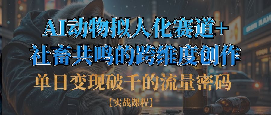 单日变现破千的流量密码,AI动物拟人化赛道+社畜共鸣的跨维度创作AI写作变现实战课|独家社群运营赚钱项目|下班后轻松增加第二收入戴笠的金库