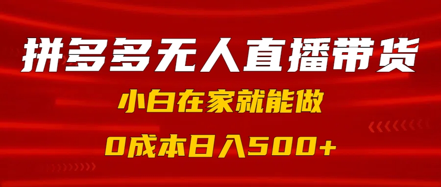 拼多多无人直播带货，小白在家就能做，0成本日入500+AI写作变现实战课|独家社群运营赚钱项目|下班后轻松增加第二收入戴笠的金库