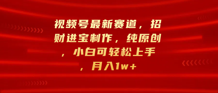 视频号最新赛道，招财进宝制作，纯原创，小白可轻松上手，月入1w+AI写作变现实战课|独家社群运营赚钱项目|下班后轻松增加第二收入戴笠的金库