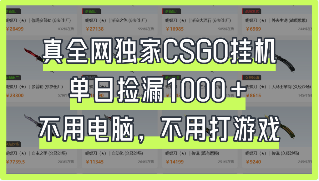 真全网独家CSGO挂机，单日捡漏1000+AI写作变现实战课|独家社群运营赚钱项目|下班后轻松增加第二收入戴笠的金库