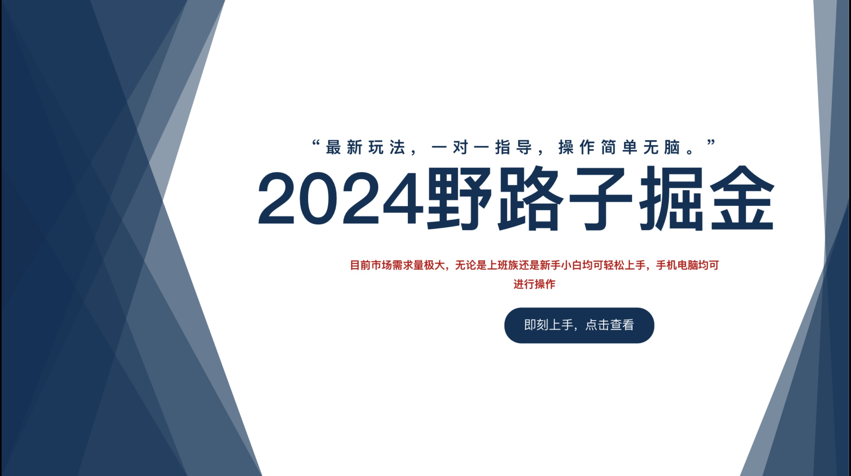 2024野路子掘金，最新玩 法， 一对一指导，操作简单无脑。AI写作变现实战课|独家社群运营赚钱项目|下班后轻松增加第二收入戴笠的金库