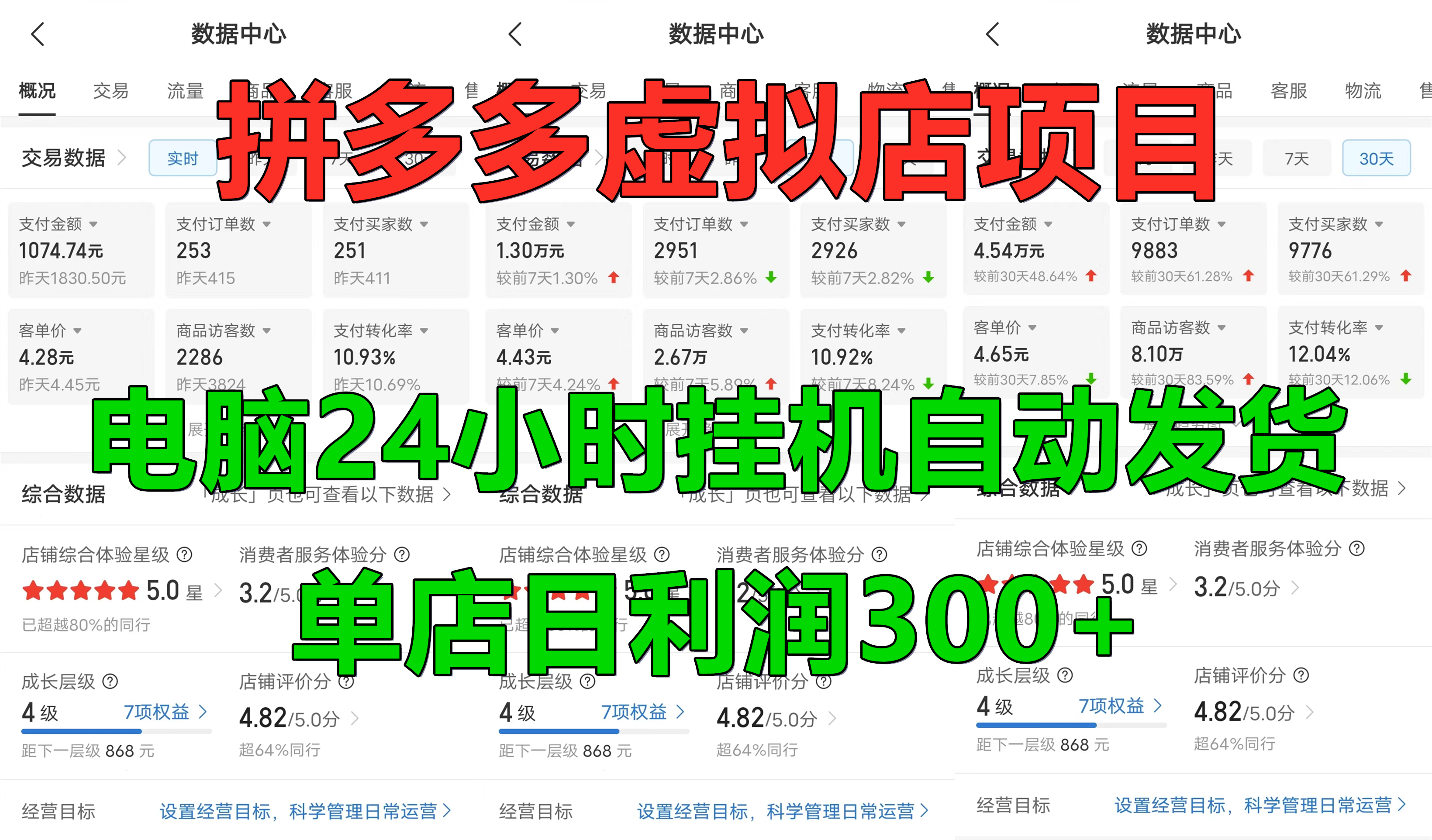 拼多多虚拟店项目，电脑挂机自动发货，单店日利润300+，可放大操作AI写作变现实战课|独家社群运营赚钱项目|下班后轻松增加第二收入戴笠的金库