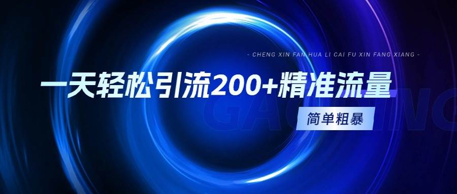 一天轻松引流200+精准流量，简单粗暴，一看就会AI写作变现实战课|独家社群运营赚钱项目|下班后轻松增加第二收入戴笠的金库