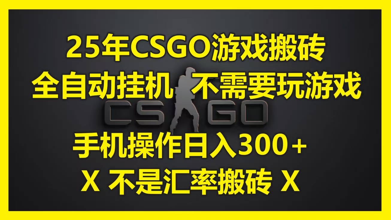 25年CSGO游戏搬砖，全自动挂机，不需要玩游戏，手机操作日入300+。(不是汇率搬砖)AI写作变现实战课|独家社群运营赚钱项目|下班后轻松增加第二收入戴笠的金库
